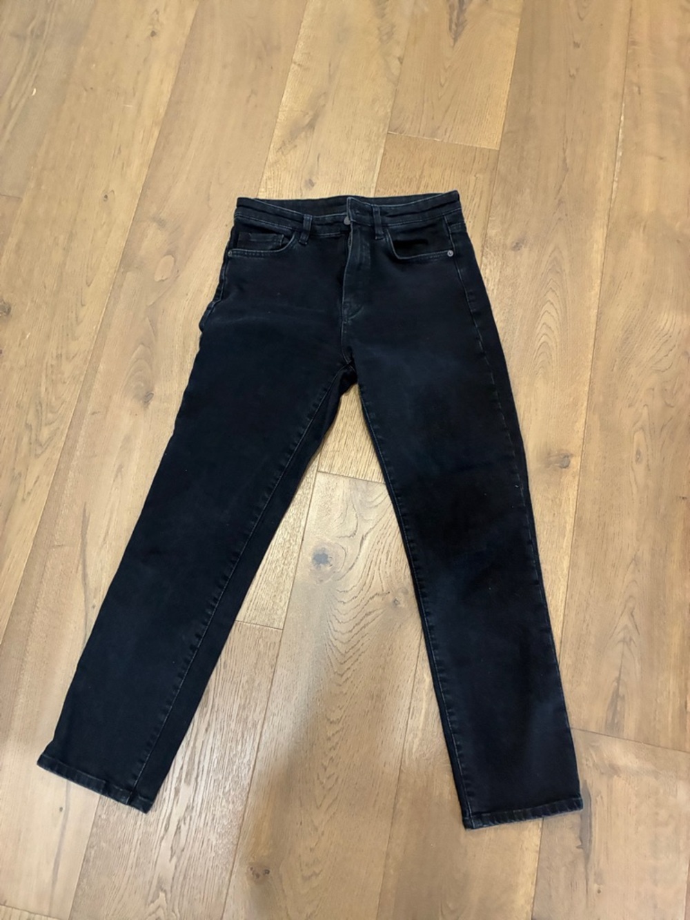 Massimo Dutti Black Slim Straight Jeans